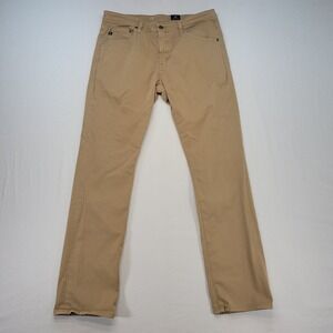 AG Adriano Goldschmied Everett Pants Mens 35x32 Tan Slim Straight Khaki Chino